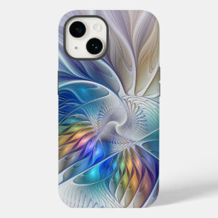 Floral Fantasy, Colorful Abstract Fractal Flower Case-Mate iPhone 14 Case