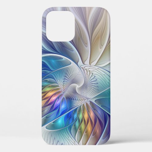 Floral Fantasy Colorful Abstract Fractal Flower iPhone 12 Case
