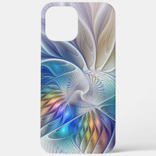 Floral Fantasy, Colorful Abstract Fractal Flower iPhone 12 Pro Max Case