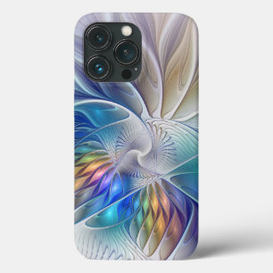 Floral Fantasy, Colorful Abstract Fractal Flower iPhone 13 Pro Case
