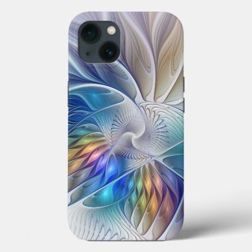 Floral Fantasy Colorful Abstract Fractal Flower iPhone 13 Case