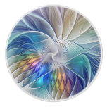 Floral Fantasy, Colorful Abstract Fractal Flower Ceramic Knob