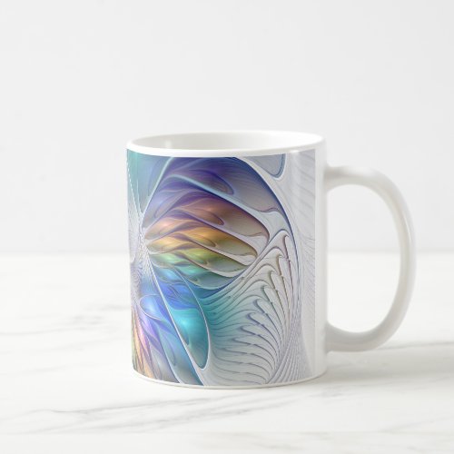 Floral Fantasy Colorful Abstract Fractal Flower Coffee Mug