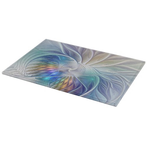 Floral Fantasy Colorful Abstract Fractal Flower Cutting Board