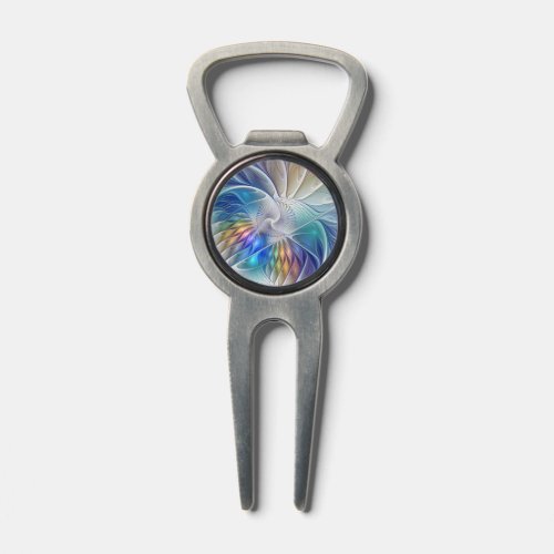 Floral Fantasy, Colorful Abstract Fractal Flower Divot Tool