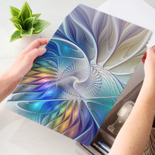 Floral Fantasy, Colorful Abstract Fractal Flower Envelope Mailers