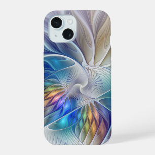 Floral Fantasy, Colorful Abstract Fractal Flower iPhone 15 Case