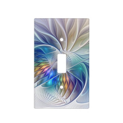 Floral Fantasy Colorful Abstract Fractal Flower Light Switch Cover