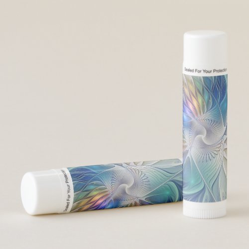 Floral Fantasy Colorful Abstract Fractal Flower Lip Balm