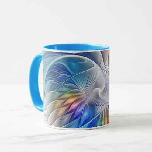 Floral Fantasy Colorful Abstract Fractal Flower Mug