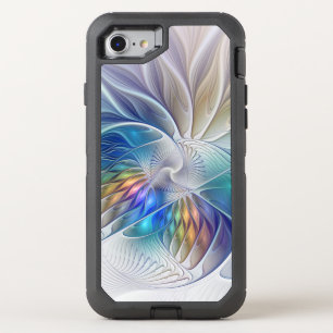 Floral Fantasy, Colorful Abstract Fractal Flower OtterBox Defender iPhone SE/8/7 Case