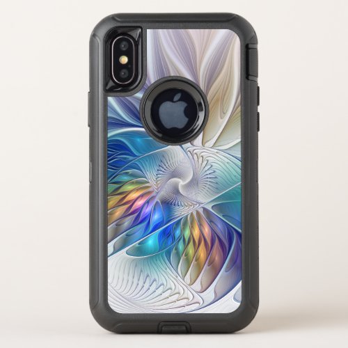 Floral Fantasy Colorful Abstract Fractal Flower OtterBox Defender iPhone X Case