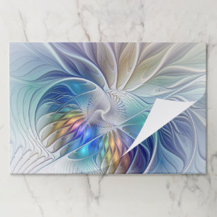 Floral Fantasy, Colorful Abstract Fractal Flower Paper Pad