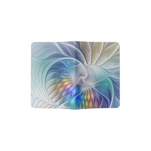 Floral Fantasy, Colorful Abstract Fractal Flower Passport Holder