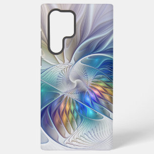 Floral Fantasy, Colorful Abstract Fractal Flower Samsung Galaxy S22 Ultra Case