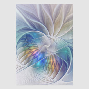 Floral Fantasy, Colorful Abstract Fractal Flower Tissue Paper