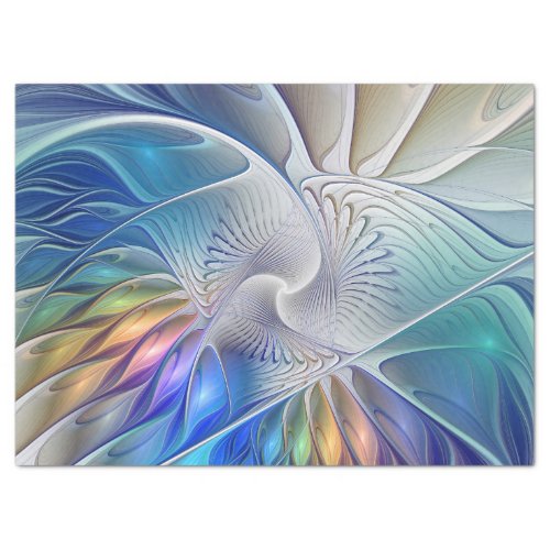 Floral Fantasy Colorful Abstract Fractal Flower Tissue Paper