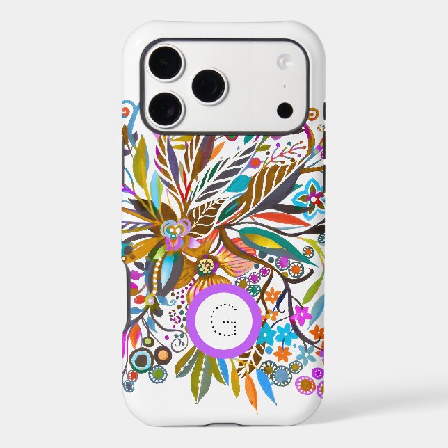Floral Fantasy Customizable Iphone Case (Back)