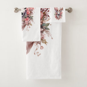 🌸 Floral Fantasy Deer Towel Set 🦌