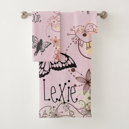 Floral Fantasy Fairies Personalized Bath Towel Set