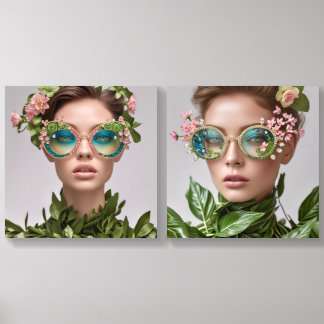 Floral Fantasy Fashion Eyewear Acrylic Photo Tile