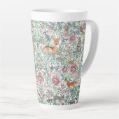 Floral Fantasy Forest Animals Woodland Tapestry Latte Mug (Right Angle)