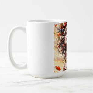 Floral Fantasy Girl Mug - Boho Woman Coffee Mug -