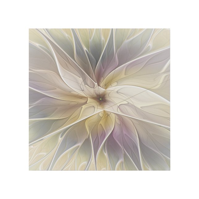 Floral Fantasy Gold Aubergine Abstract Fractal Art (Front)