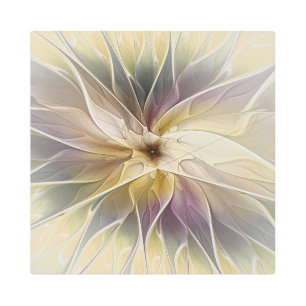 Floral Fantasy Gold Aubergine Abstract Fractal Art