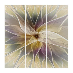 Floral Fantasy Gold Aubergine Abstract Fractal Art