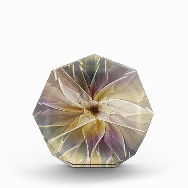 Floral Fantasy Gold Aubergine Abstract Fractal Art Award (Front)