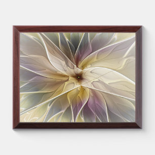 Floral Fantasy Gold Aubergine Abstract Fractal Art Award Plaque