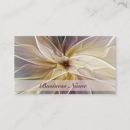 Floral Fantasy Gold Aubergine Abstract Fractal Art Business Card