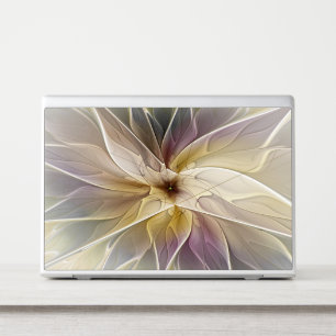 Floral Fantasy Gold Aubergine Abstract Fractal Art HP Laptop Skin