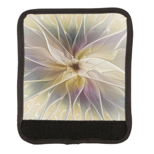 Floral Fantasy Gold Aubergine Abstract Fractal Art Luggage Handle Wrap