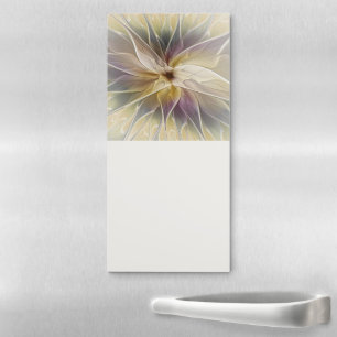 Floral Fantasy Gold Aubergine Abstract Fractal Art Magnetic Notepad