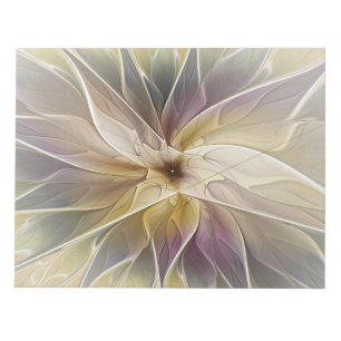 Floral Fantasy Gold Aubergine Abstract Fractal Art Notepad
