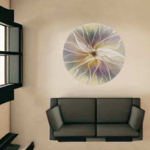 Floral Fantasy Gold Aubergine Abstract Fractal Art Rug