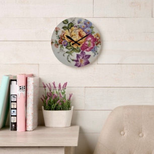 Floral Fantasy Large Clock