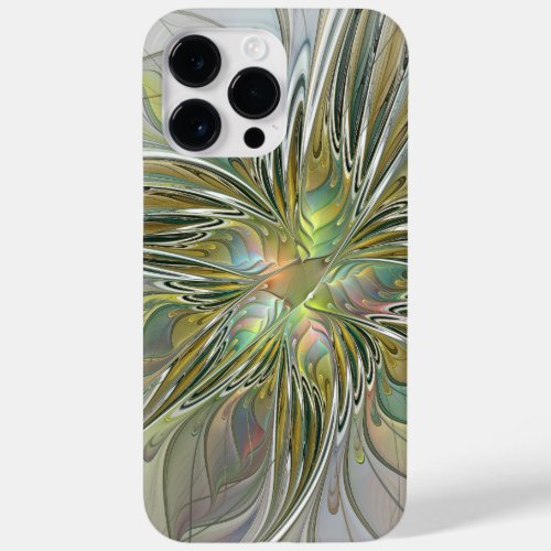 Floral Fantasy Modern Fractal Art Flower With Gold Case_Mate iPhone 14 Pro Max Case