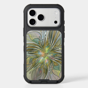 Floral Fantasy Modern Fractal Art Flower With Gold iPhone 17 Pro Max Case