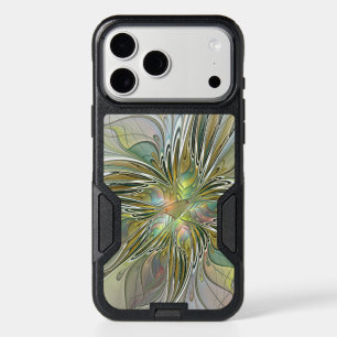 Floral Fantasy Modern Fractal Art Flower With Gold iPhone 17 Pro Max Case