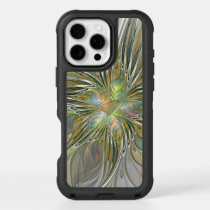 Floral Fantasy Modern Fractal Art Flower With Gold iPhone 16 Pro Max Case