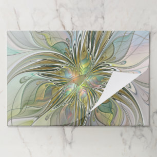 Floral Fantasy Modern Fractal Art Flower With Gold Paper Pad