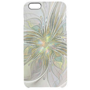 Floral Fantasy Modern Fractal Art Flower With Gold Clear iPhone 6 Plus Case