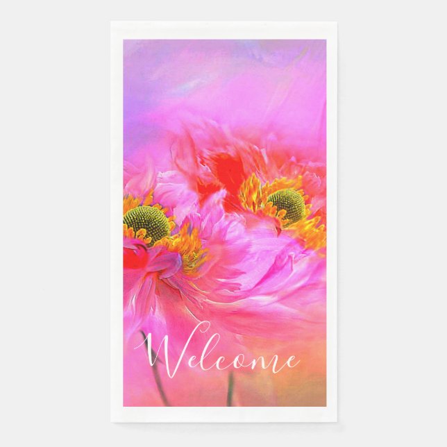 Floral fantasy   paper guest towels (Front)