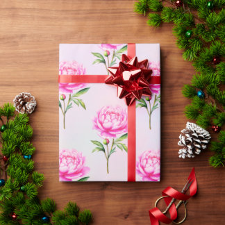 Floral Fantasy Peony Blooms Wrapping Paper