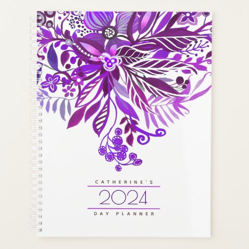 Floral Fantasy Purple Daily Agenda