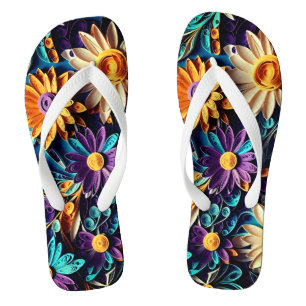 Floral Fantasy: Quilled Paper Art Flip Flops