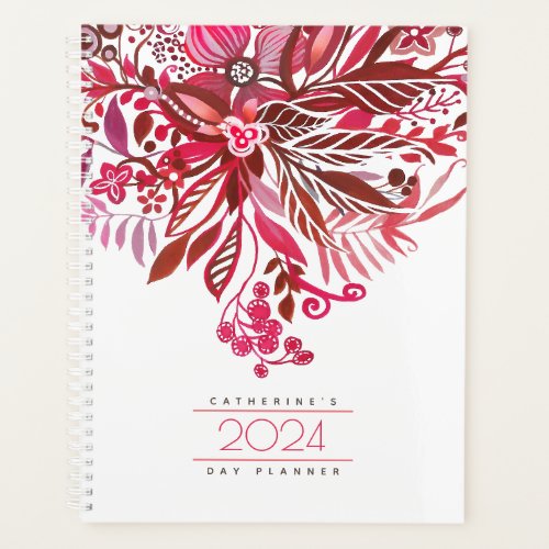 Floral Fantasy Red Daily Agenda